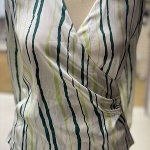Women's Vera Moda Button Up Long Sleeve Striped Blouse ( Medium )